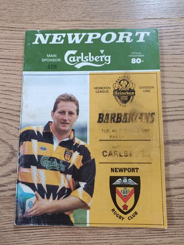 Newport v Barbarians 1994 Rugby Programme
