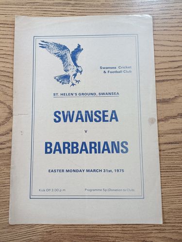 Swansea v Barbarians Mar 1975