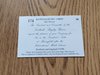 Scotland v England 1996 Rugby Post Match Tea Invitation Card
