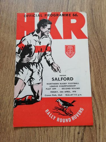 Hull KR v Salford April 1970 Championship Play-Off Rugby League Programme