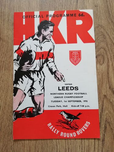 Hull KR v Leeds Sept 1970 Rugby League Programme
