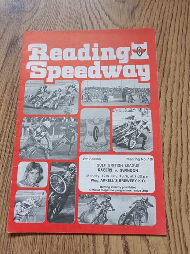 Reading v Swindon July 1976 Speedway Programme