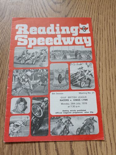 Reading v Kings Lynn July 1976 Speedway Programme