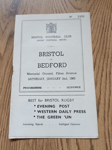 Bristol v Bedford Jan 1965