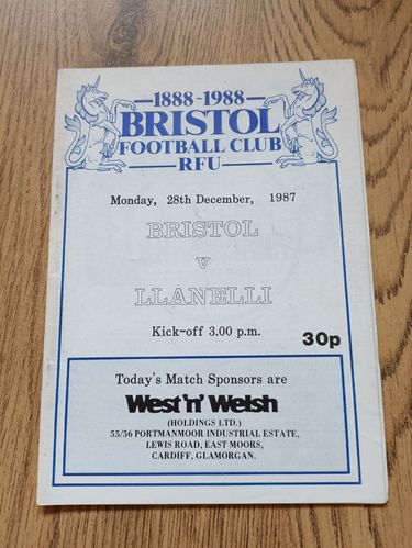 Bristol v Llanelli Dec 1987