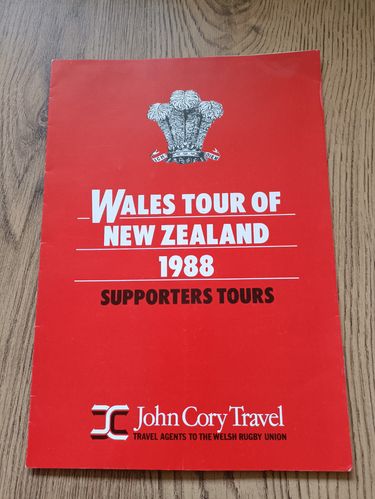 Wales Supporters' Rugby Tour of New Zealand 1988 Travel Agent Brochure