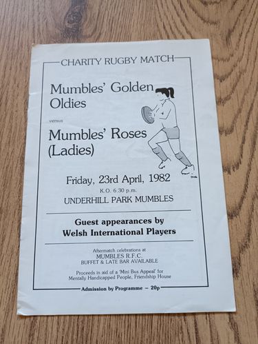 Mumbles' Golden Oldies v Mumbles' Roses (Ladies) 1982 Rugby Programme