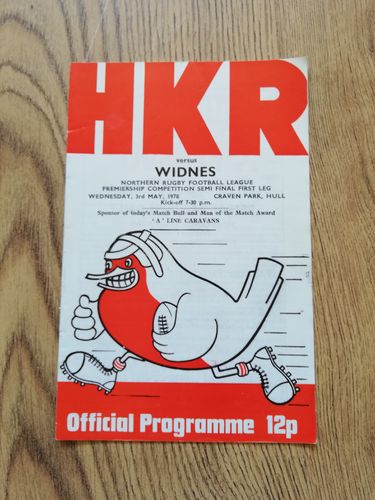 Hull KR v Widnes May 1978 Premiership Semi-Final Rugby League Programme