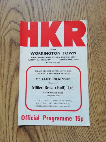 Hull KR v Workington Town April 1979 Rugby League Programme
