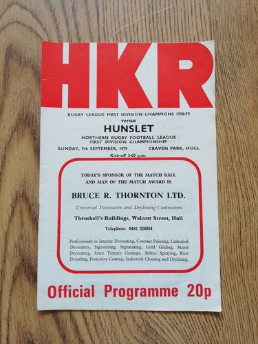 Hull KR v Hunslet Sept 1979