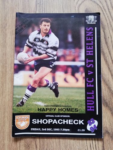 Hull v St Helens Dec 1993 Rugby League Programme