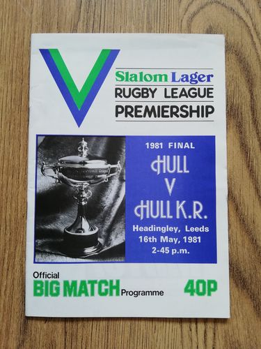 Hull v Hull KR May 1981 Premiership Final Rugby League Programme