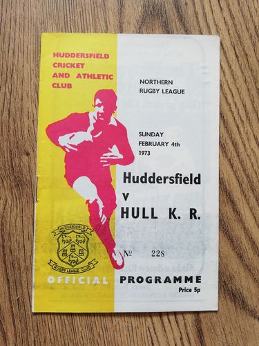 Huddersfield v Hull KR Feb 1973 Rugby League Programme