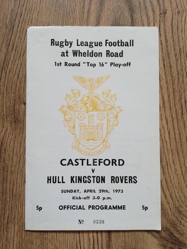 Castleford v Hull KR April 1973 Top 16 Playoff Rugby League Programme