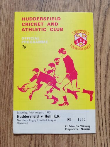 Huddersfield v Hull KR Aug 1975 Rugby League Programme