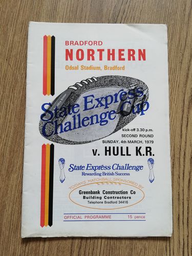 Bradford Northern v Hull KR Mar 1979 Challenge Cup