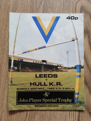 Leeds v Hull KR Nov 1983 John Player Trophy Rugby League Programme