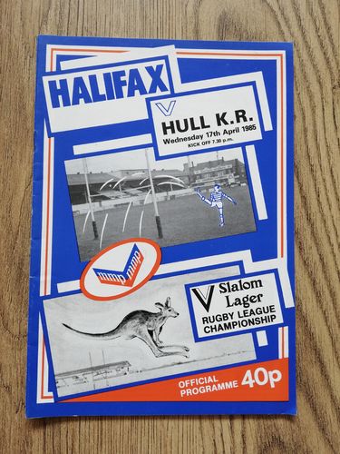 Halifax v Hull KR April 1985 Rugby League Programme