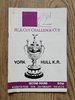 York v Hull KR Feb 1986 Challenge Cup Rugby League Programme