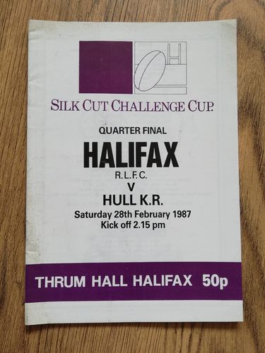 Halifax v Hull KR Feb 1987 Challenge Cup Quarter-Final Rugby League Programme
