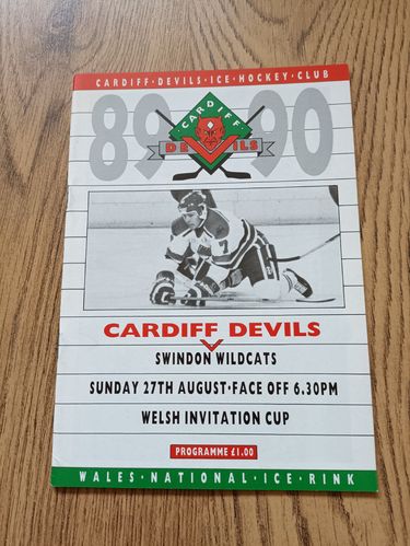 Cardiff Devils v Swindon Wildcats Aug 1989 Ice Hockey Programme
