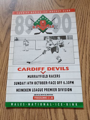 Cardiff Devils v Murrayfield Racers Oct 1989 Ice Hockey Programme