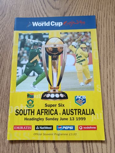 South Africa v Australia 1999 Super Six Cricket World Cup Programme