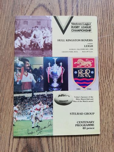 Hull KR v Leigh Feb 1984 Rugby League Programme