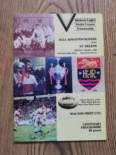 Hull KR v St Helens May 1984 Rugby League Programme