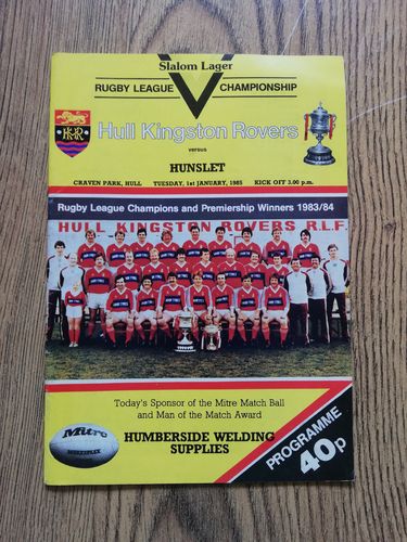 Hull KR v Hunslet Jan 1985 Rugby League Programme