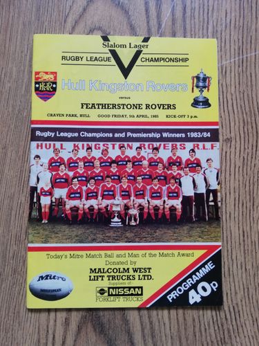 Hull KR v Featherstone Rovers April 1985