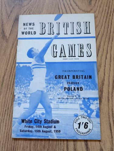 British Games incorporating Great Britain v Poland Aug 1959 Athletics Programme