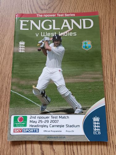England v West Indies 2nd Test 2007 Cricket Programme