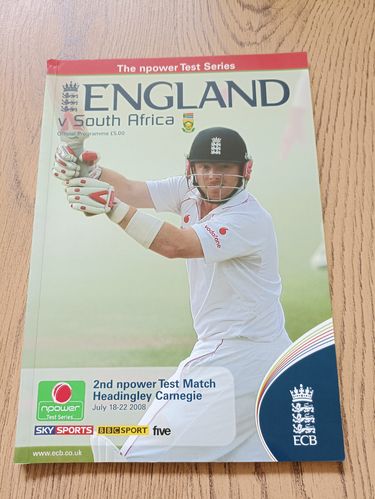 England v South Africa 2nd Test 2008 Cricket Programme