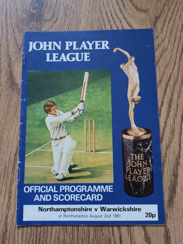 Northamptonshire v Warwickshire Aug 1981 John Player League Cricket Programme