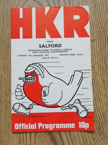 Hull KR v Salford Jan 1977 Rugby League Programme
