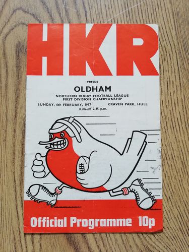Hull KR v Oldham Feb 1977 Rugby League Programme