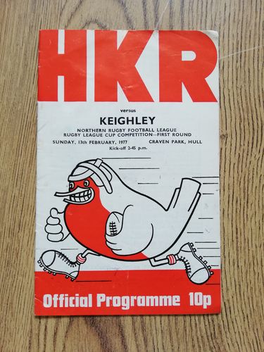 Hull KR v Keighley Feb 1977 Challenge Cup Rugby League Programme