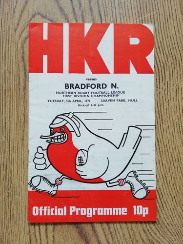 Hull KR v Bradford Northern April 1977 Rugby League Programme