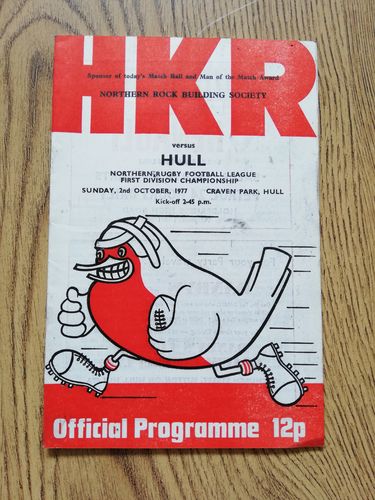 Hull KR v Hull Oct 1977 Rugby League Programme