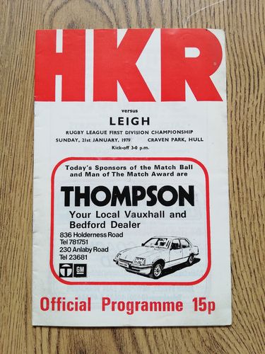 Hull KR v Leigh Jan 1979 Rugby League Programme