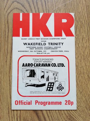 Hull KR v Wakefield Trinity Oct 1979 Rugby League Programme
