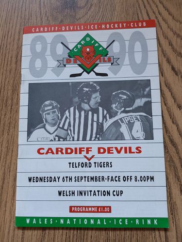 Cardiff Devils v Telford Tigers Sept 1989 Ice Hockey Programme