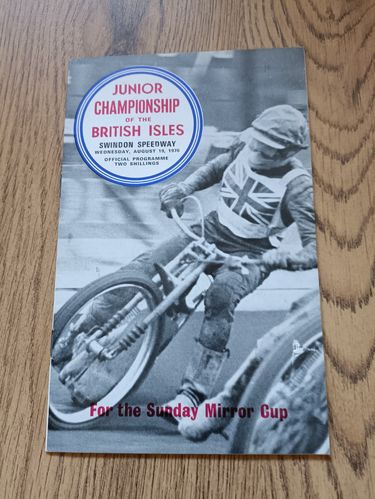 Junior Championship Of The British Isles Aug 1970 Speedway Programme