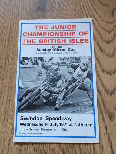 Junior Championship Of The British Isles July 1971 Speedway Programme