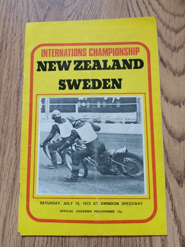 New Zealand v Sweden July 1972 Speedway Programme