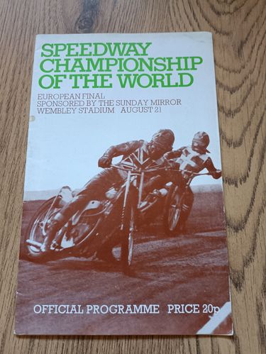 World Championship European Final Aug 1971 Speedway Programme