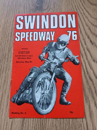 Swindon v Exeter May 1976 Speedway Programme