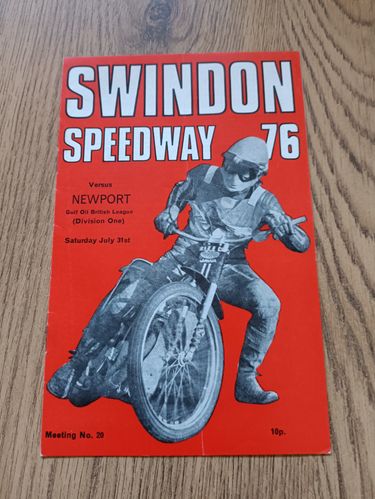 Swindon v Newport July 1976 Speedway Programme
