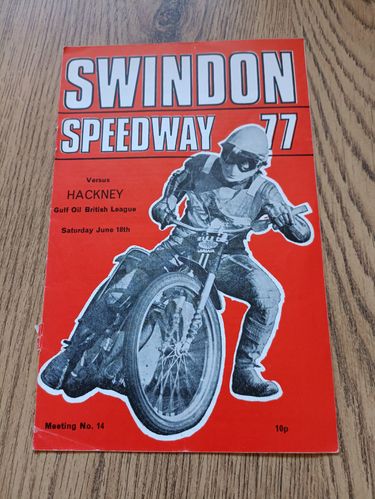 Swindon v Hackney June 1977 Speedway Programme